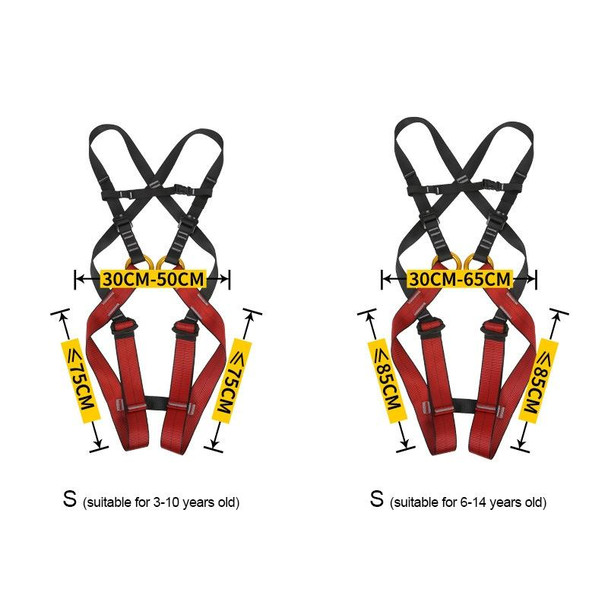 XINDA XDA9516 Outdoor Rock Climbing Polyester High-strength Wire Adjustable Downhill Whole Body Safety Belt Children Size: L