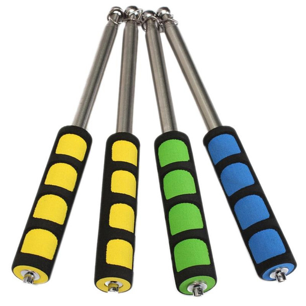 10 PCS 1.4M 7 Knots Multi-function Telescopic Stainless Steel Sponge Teaching Stick Guide Flagpole Signal Flag, Random Color Delivery