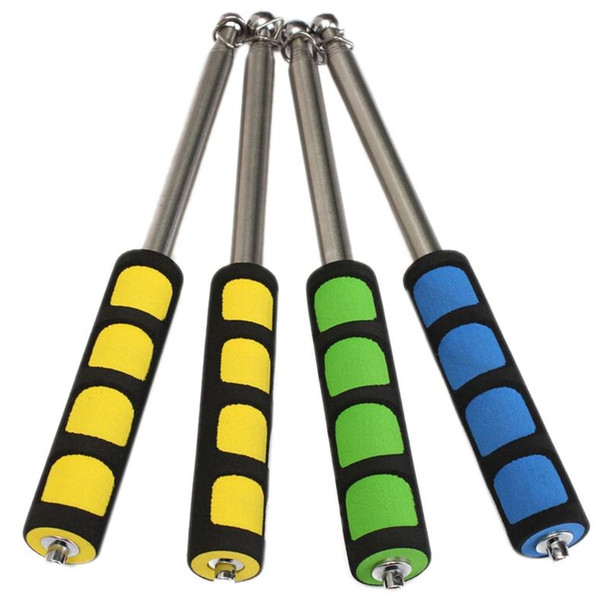 10 PCS 2M 9 Knots Multi-function Telescopic Stainless Steel Sponge Teaching Stick Guide Flagpole Signal Flag, Random Color Delivery