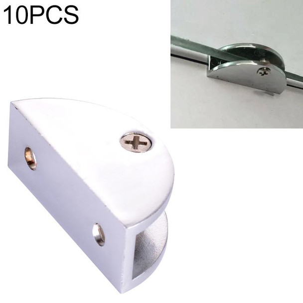 10 PCS Zinc Alloy Bright Fixed Bracket Connection Semicircle Glass Fixing Clamp, Size: S