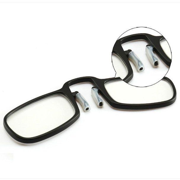 2 PCS TR90 Pince-nez Reading Glasses Presbyopic Glasses with Portable Box, Degree:+3.00D(Grey)