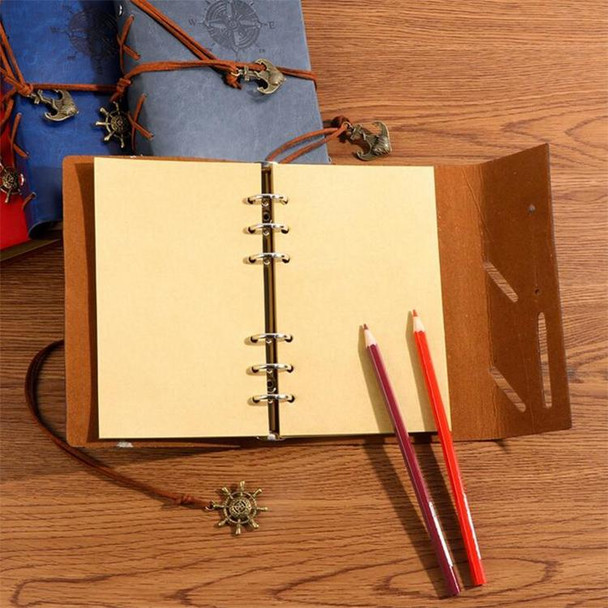 P697 Creative Corsair Anchor Stationery Notepad Office Supplies School Cute Retro Spiral Notebook Diary Book(Green)
