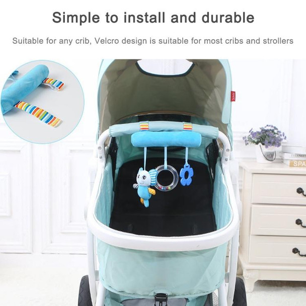 Baby Stroller Cartoon Animal Pendant Cradle Ornament Hanging Rattle(Blue Elephant Bed Hanging)