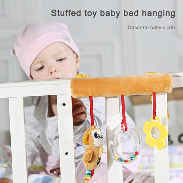 Baby Stroller Cartoon Animal Pendant Cradle Ornament Hanging Rattle(Blue Elephant Bed Hanging)