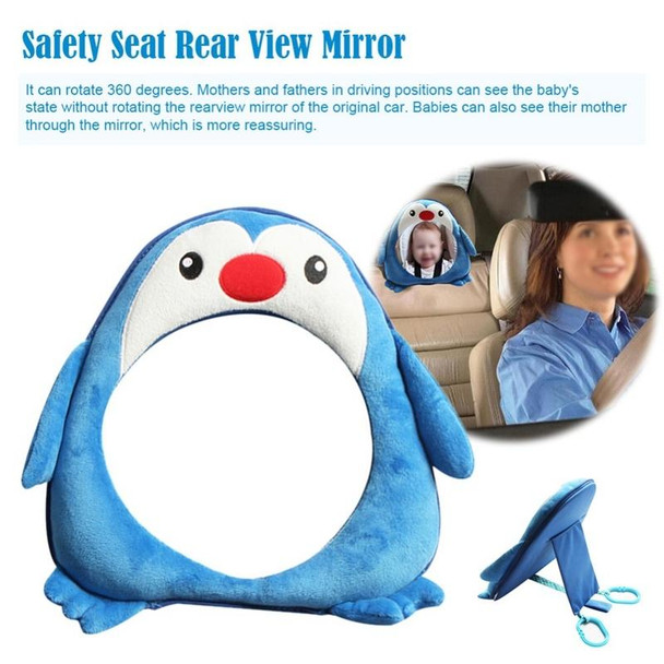 Cartoon Adjustable Safety Seat Car Back Interior Mirror Headrest Rear Facing Mirrors Monitor(Marine animal)