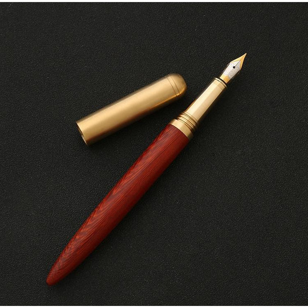 Luxury Wood Fountain Pen School Office Writing Ink Pen Stationery Gifts Supplies(Sandal wood)