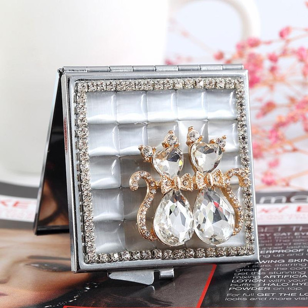 Hand-studded Mini Folding Cosmetic Mirror Portable Mirror Double Sided Mirror