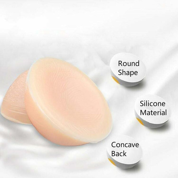 2 PCS Round Men Pseudo-girl Silicone Fake Breasts Cross-dressing Breast Implants, Size:800g(Flesh-colored)