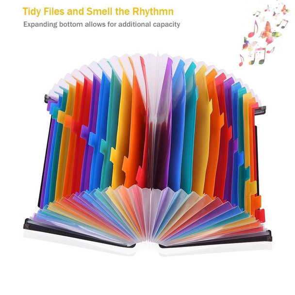 Organ Expanding Colored File Folder A4 Organizer Portable Business Office Supplies, Size: 33x23.5cm, Size:24 Pockets