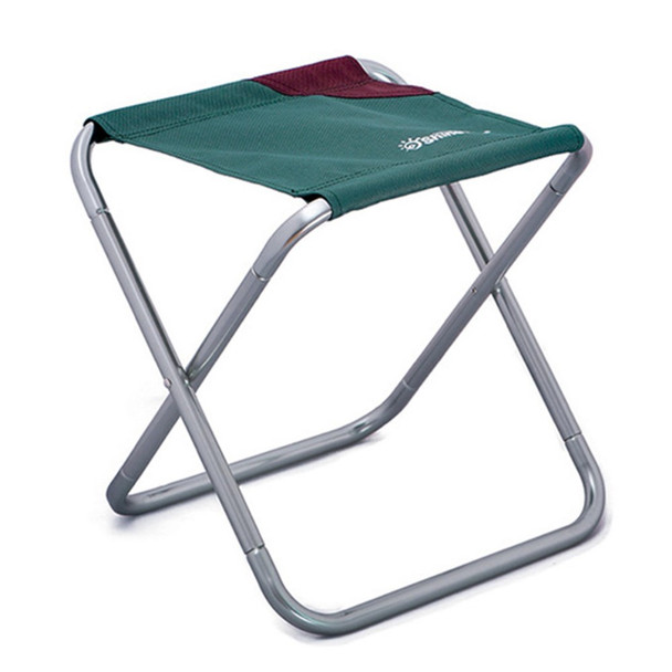 SHINETRIP Outdoor Aluminium Alloy+Oxford Cloth Folding Camping Stool Portable Fishing Chair, Size L - Green