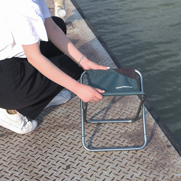 SHINETRIP Outdoor Aluminium Alloy+Oxford Cloth Folding Camping Stool Portable Fishing Chair, Size L - Green