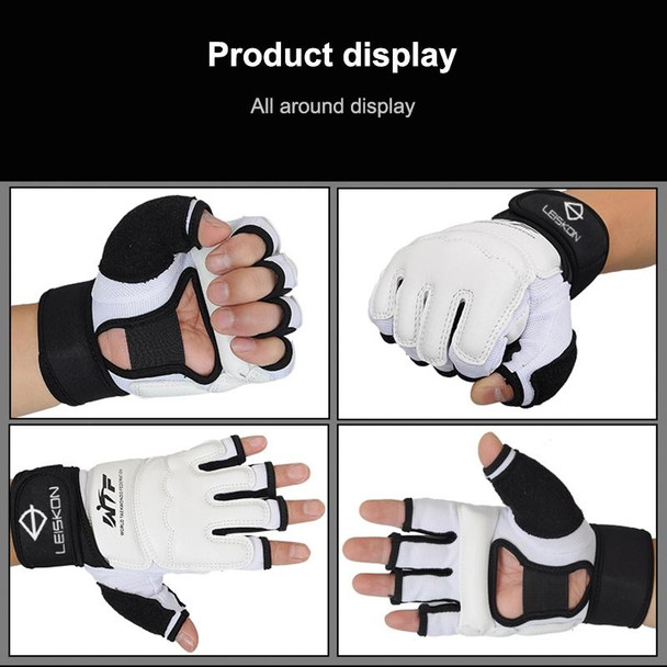 Half Fingers Adults Sandbag Training Boxing Gloves PU Leather Fitness Sparring Taekwondo Gloves, SIZE:XS