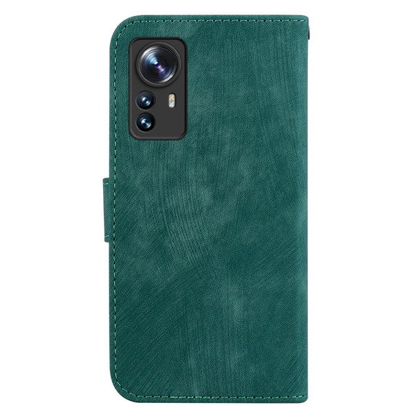 For Xiaomi 12 / 12X Little Tiger Embossed Leather Phone Case(Green)