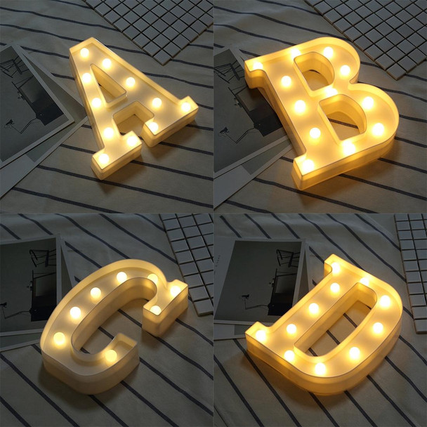 Alphabet V English Letter Shape Decorative Light, Dry Battery Powered Warm White Standing Hanging LED Holiday Light