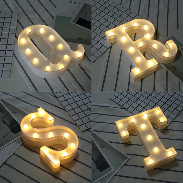 Alphabet S English Letter Shape Decorative Light, Dry Battery Powered Warm White Standing Hanging LED Holiday Light