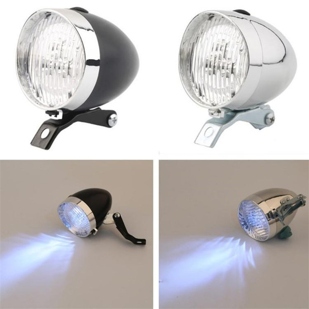 2 PCS 3 LED Retro Bicycle Headlight Night Riding Safety Warning Light(Silver)