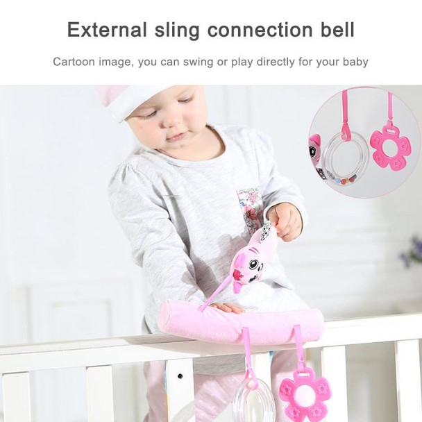 Baby Stroller Cartoon Animal Pendant Cradle Ornament Hanging Rattle(Pink kitten Bed)