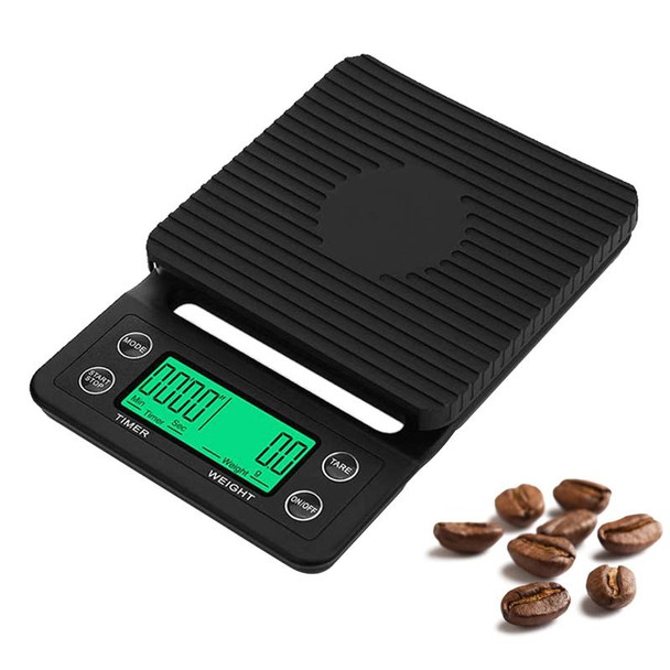 Hand Punch Coffee Scales Timing Electronic Timer Scale Kitchen Scales, Model:5kg/0.1g(Black)