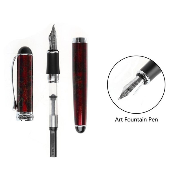 X750 Stationery Stainless Steel Fountain Pen Medium Nib Ink Pens School Oiifice Gift, Nib Size:0.5mm(Silver)