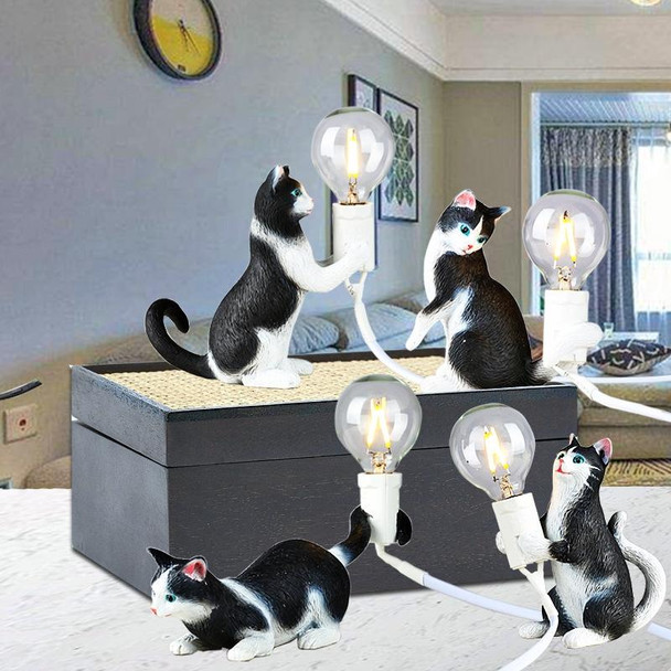 Cat Light Animal Table Lamp Mini Night Light, Power Plug:AU Plug(Holding Baby)
