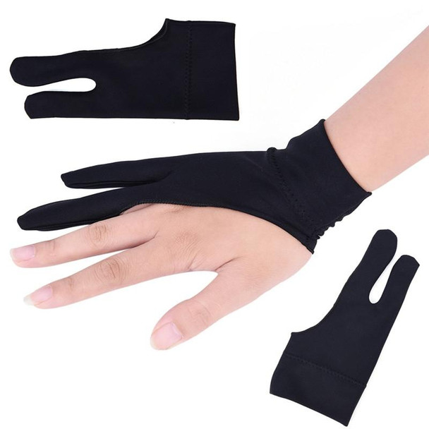 10 PCS 2 Finger Anti-fouling Drawing Glove for Graphics Drawing Tablet, Both for Right and Left Hand(For  men)