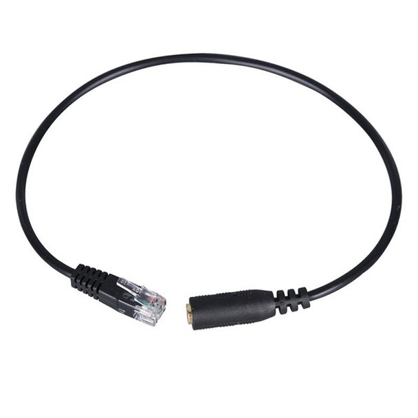 3.5mm Jack to RJ9 PC / Mobile Phones Headset to Office Phone Adapter Convertor Cable, Length: 38cm (Black)