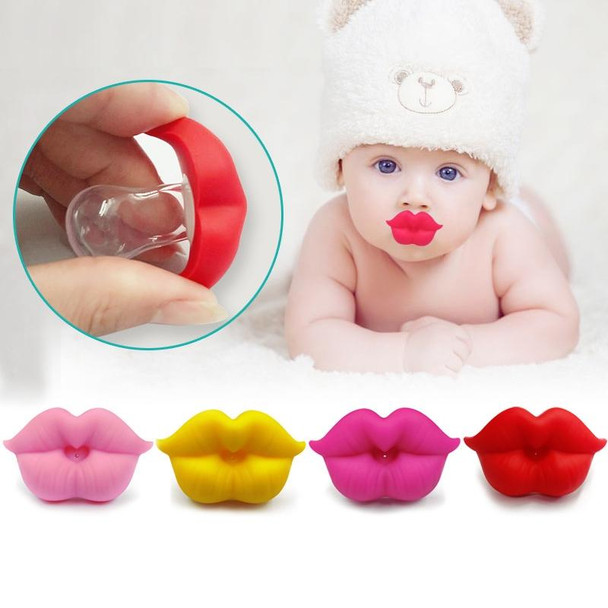 3 PCS Newborn Pacifier Red Lips Dummy Pacifiers Funny Silicone Baby Nipples Teether Soothers Pacifier(Yellow)