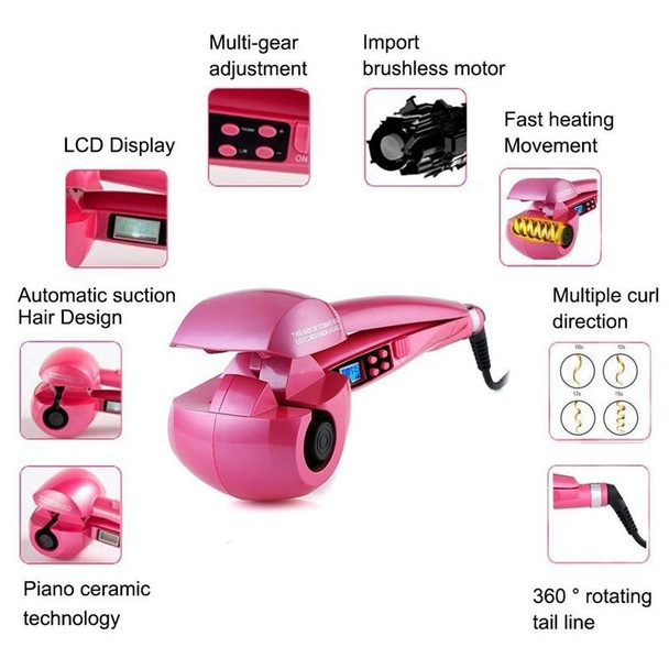 Fully Automatic Self-priming Curling Iron(Red)