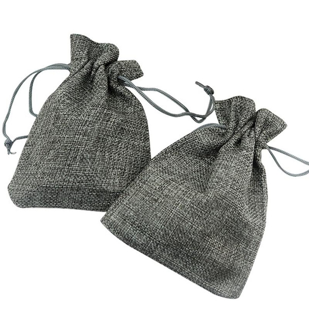 50 PCS Multi size Linen Jute Drawstring Gift Bags Sacks Wedding Birthday Party Favors Drawstring Gift Bags, Size:7x9cm(Gray)