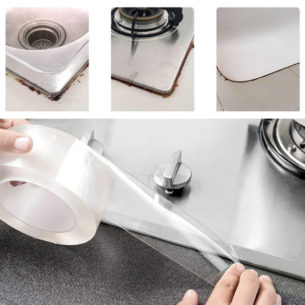 Acrylic Rubber Kitchen and Bathroom Waterproof Moisture-proof Tape Mildew Proof Stickers Size: 3cm x 3m