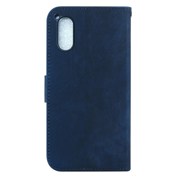 For Sony Xperia 5 V Little Tiger Embossed Leatherette Phone Case(Dark Blue)
