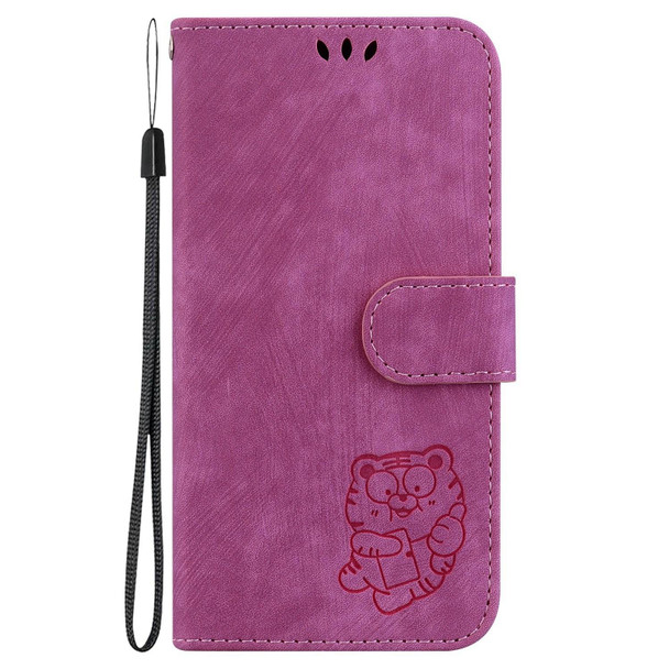 For Sony Xperia 5 III Little Tiger Embossed Leatherette Phone Case(Rose Red)