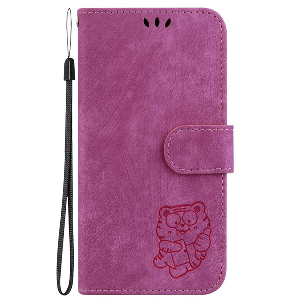 For Sony Xperia 1 IV Little Tiger Embossed Leatherette Phone Case(Rose Red)