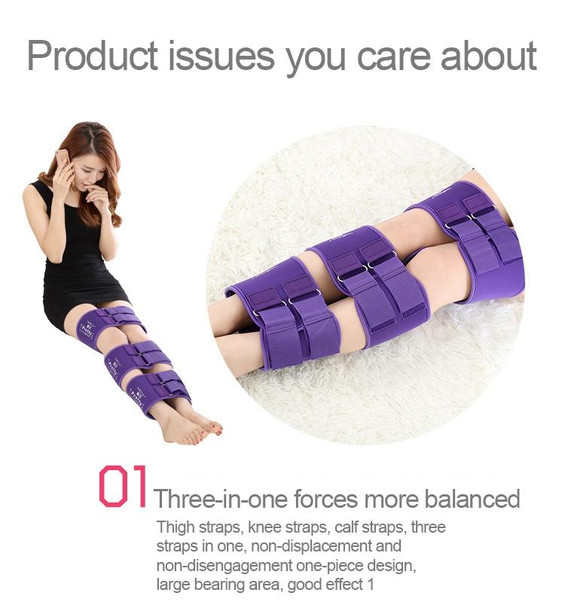 3 PCS/Set Leg Posture Corrector O/X-type Bowlegs Orthotic Bandage Straightening Belt Band, Size: XXL(Purple)