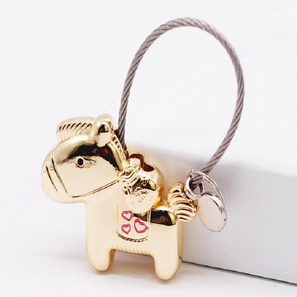 Couple Keychain with Magnet Creative Metal Small Gift Car Bag Pendant(Light Gold)