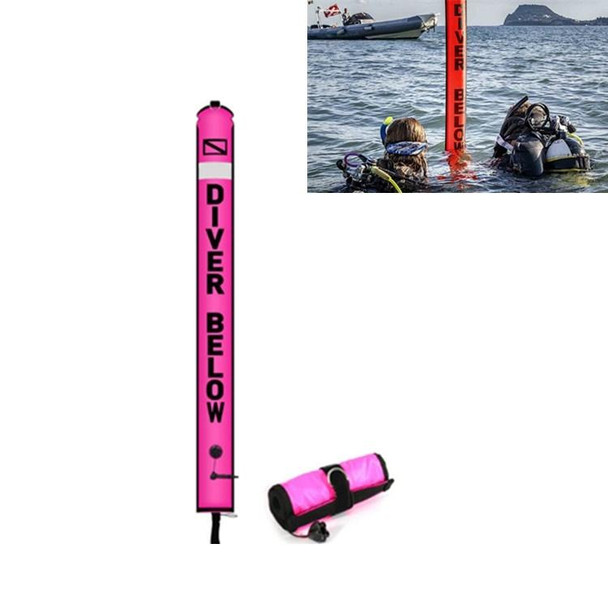 210D Nylon Automatic Seal Safety Signal Diving Mark Diving Buoy, Size:180 x 15cm(Fluorescent Pink)