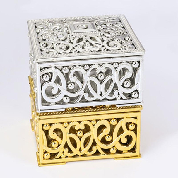 12 PCS Mini Candy Box Openwork Pattern Square Gift Box, Size:6x6x3.2cm(Glod)