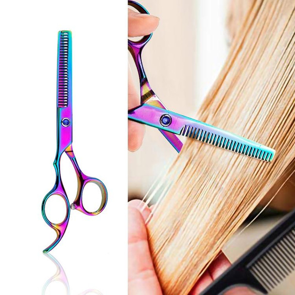 Professional Hair Cutting Scissor Hairdressing Kit Thinning Scissors Barber(Purple ThinningSXLC-601T))