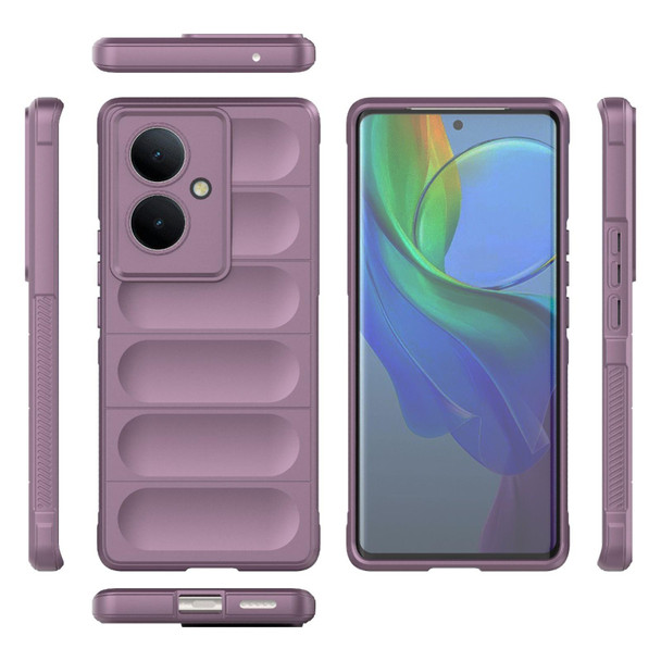 For vivo Y78+ Global Magic Shield TPU + Flannel Phone Case(Purple)