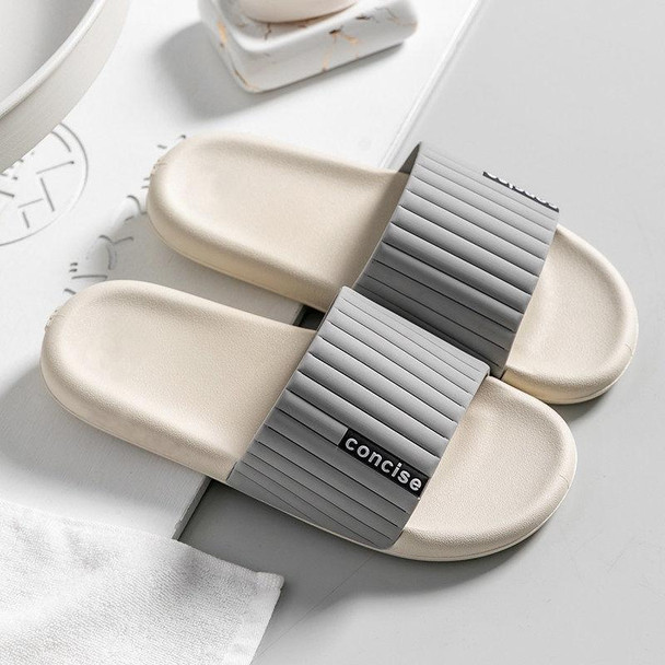 Men and Women Slippers Bathroom Bath Flip Flops Indoor Soft Sole Sandals, Size: 38/39(Gray)