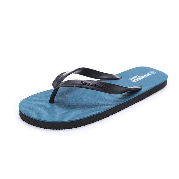 Men Slippers Student Flat Casual Non-slip Flip Flops, Size:  40-41(Sunshine-Lake Green)