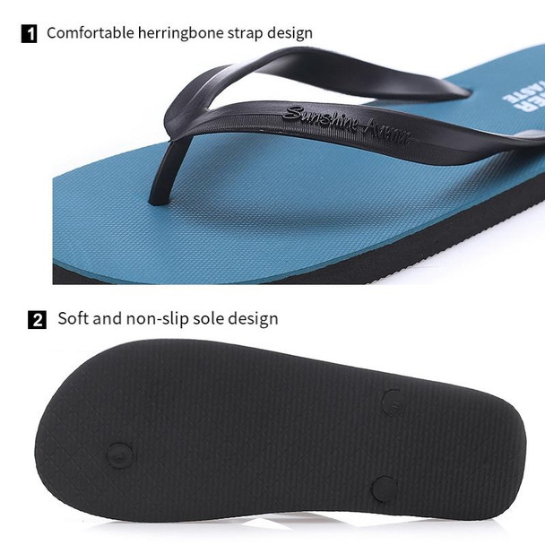 Men Slippers Student Flat Casual Non-slip Flip Flops, Size: 42-43(Sunshine-Black)