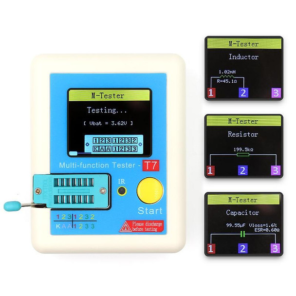 CR-T7 3.5 inch Colorful Display Multi-functional TFT Backlight Transistor Tester for Diode Triode Capacitor Resistor