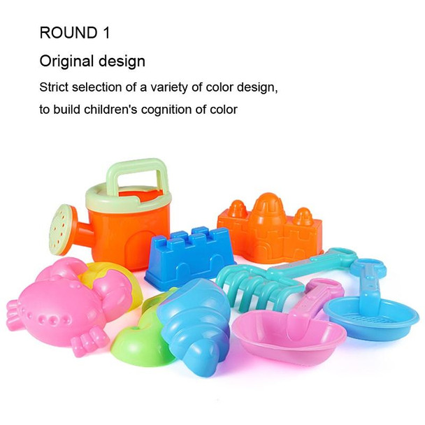 13pcs/Set Children Beach Toys Set Large Sand Shovel Bucket Sand Digging Tools Hourglass, Color: Pink Square Castle