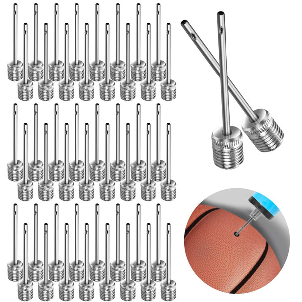 100pcs/bag Stainless Steel Ball Pump Needles for Football, Basketball, Volleyball, Rugby Balls