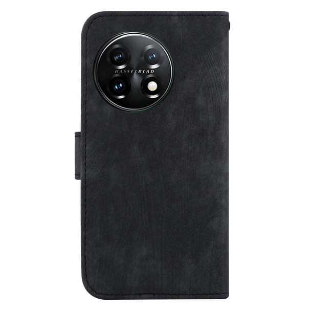 For OnePlus 11 Little Tiger Embossed Leatherette Phone Case(Black)