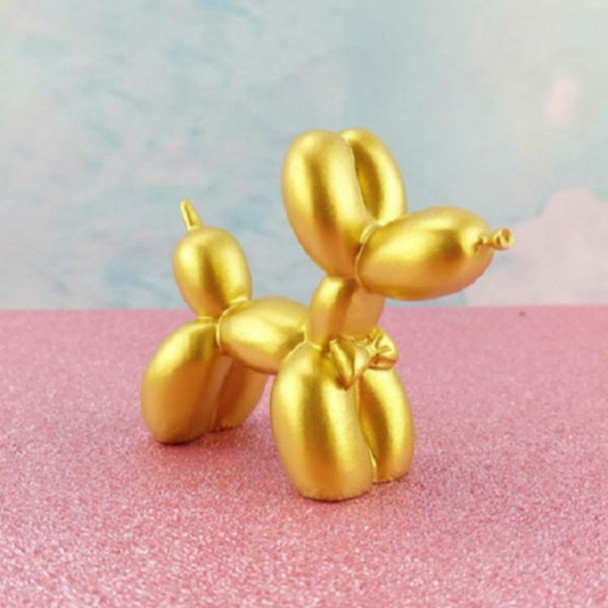 Resin Balloon Puppy Birthday Cake Decoration Party Dessert Table Arrangement(Golden)