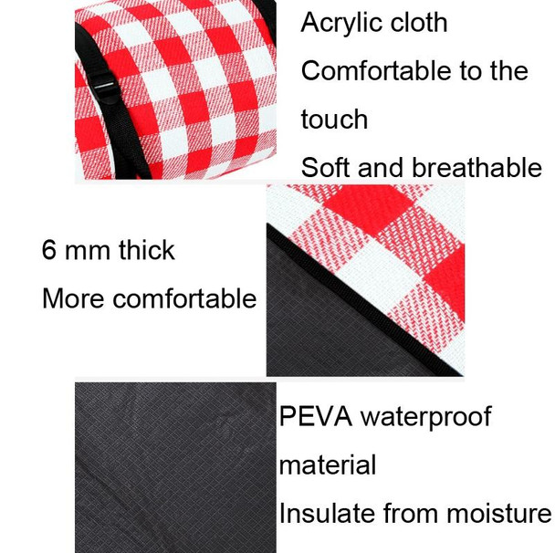 FP1409 6mm Thickened Moisture-Proof Beach Mat Outdoor Camping Tent Mat Without Storage Bag, Size:150x200cm(Black White Grid)