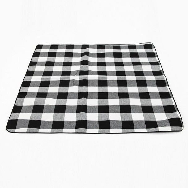 FP1409 6mm Thickened Moisture-Proof Beach Mat Outdoor Camping Tent Mat Without Storage Bag, Size:150x200cm(Black White Grid)