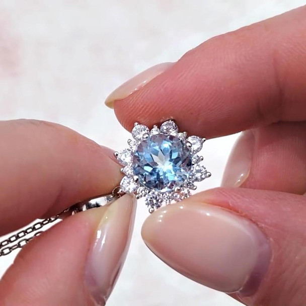 3 PCS/Set Snow Shape Gemstone Jewelry Set For Women, Ring Size:7(Purple)
